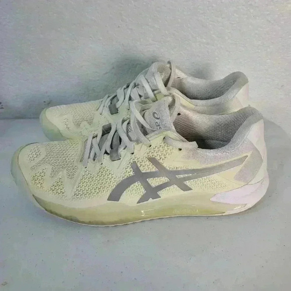 Size 8.5 Women’s ASICS GEL Resolution 8 Cream Pure Silver 2021 - Picture 2 of 9